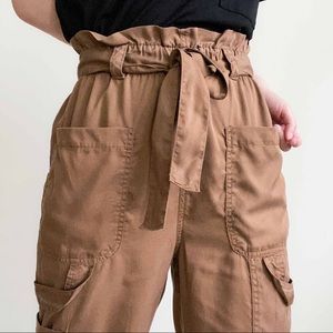 NWT Tencel carpenter paper bag belt cargo pants